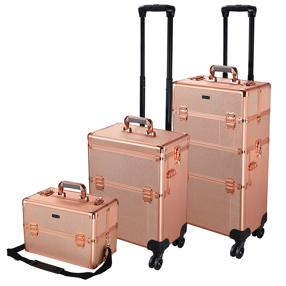 Yescom 2in1 Rolling Makeup Artist Case Lockable 4-Wheel Image