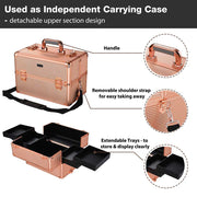 Yescom 2in1 Rolling Makeup Artist Case Lockable 4-Wheel Image