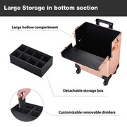 Yescom 2in1 Rolling Makeup Artist Case Lockable 4-Wheel Image