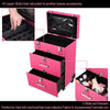 Byootique Pink Rolling Makeup Case with Drawers Nail Artist