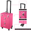 Byootique Pink Rolling Makeup Case with Drawers Nail Artist