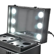 Yescom Professional Artist Rolling Makeup Case w/ Light & Mirror Image