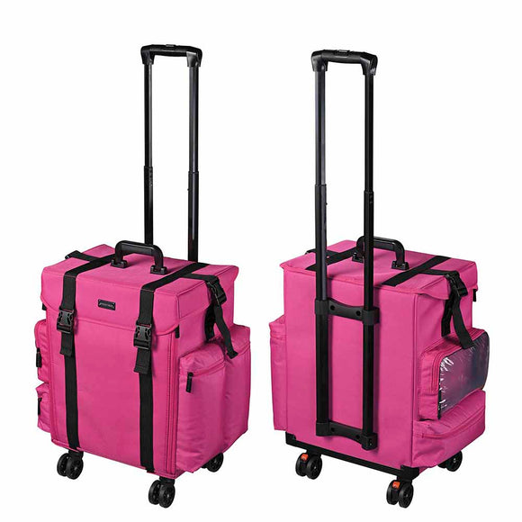 Yescom Rolling Makeup Suitcase with Drawers Nylon Image