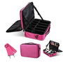 Yescom Portable Oxford Makeup Artist Soft Train Bag Case 13x9x4", Fuchsia Image