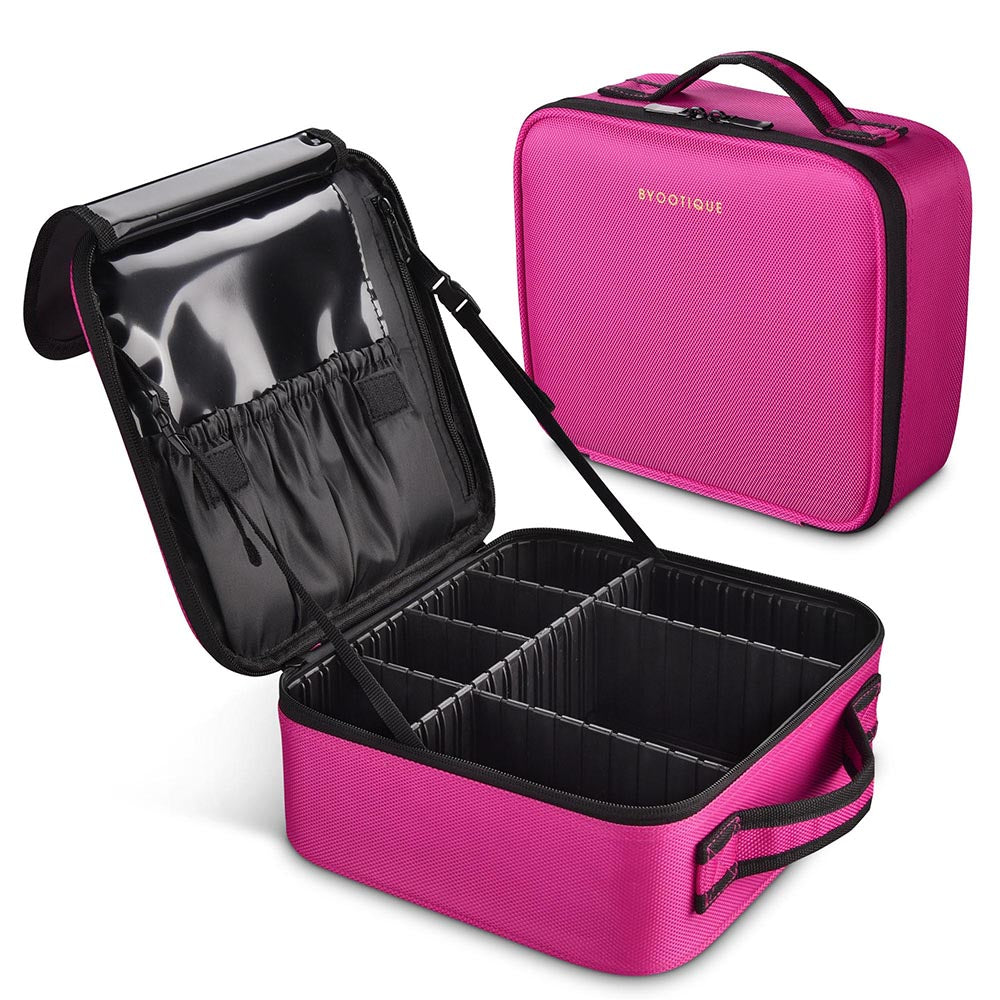 Yescom Makeup Train Case Travel Small Makeup Bag, Pink Image