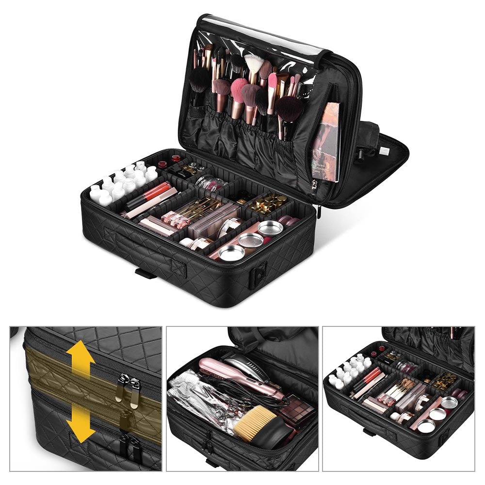 Yescom Portable Makeup Artist Soft Train Bag Case 16x11x7" Image