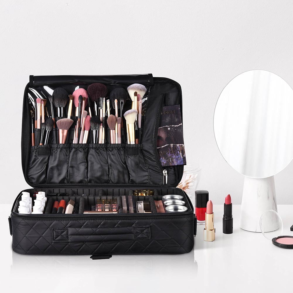 Yescom Portable Makeup Artist Soft Train Bag Case 16x11x7" Image