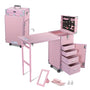 Yescom Nail Table Makeup Station Speaker Drawers Mirror, Pink Image