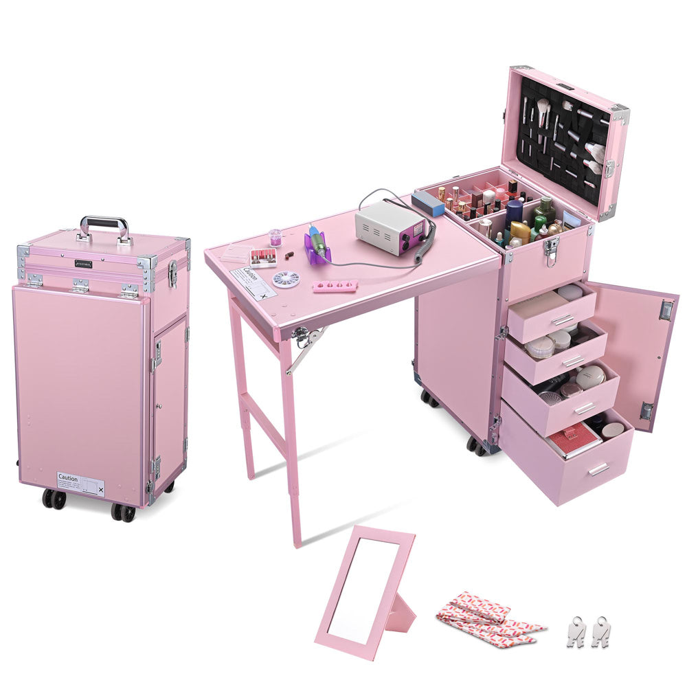 Yescom Nail Table Makeup Station Speaker Drawers Mirror Image