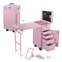 Yescom Nail Table Makeup Station Speaker Drawers Mirror, Pink Image