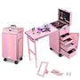 Yescom Nail Table Makeup Station Speaker Drawers Mirror, Unicorn Pink Image