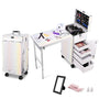 Yescom Nail Table Makeup Station Speaker Drawers Mirror, Unicorn White Image