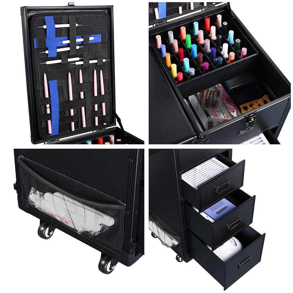 Yescom Makeup Artist Hairstylist Nail Table Workstation (Lefty & Righty) Image