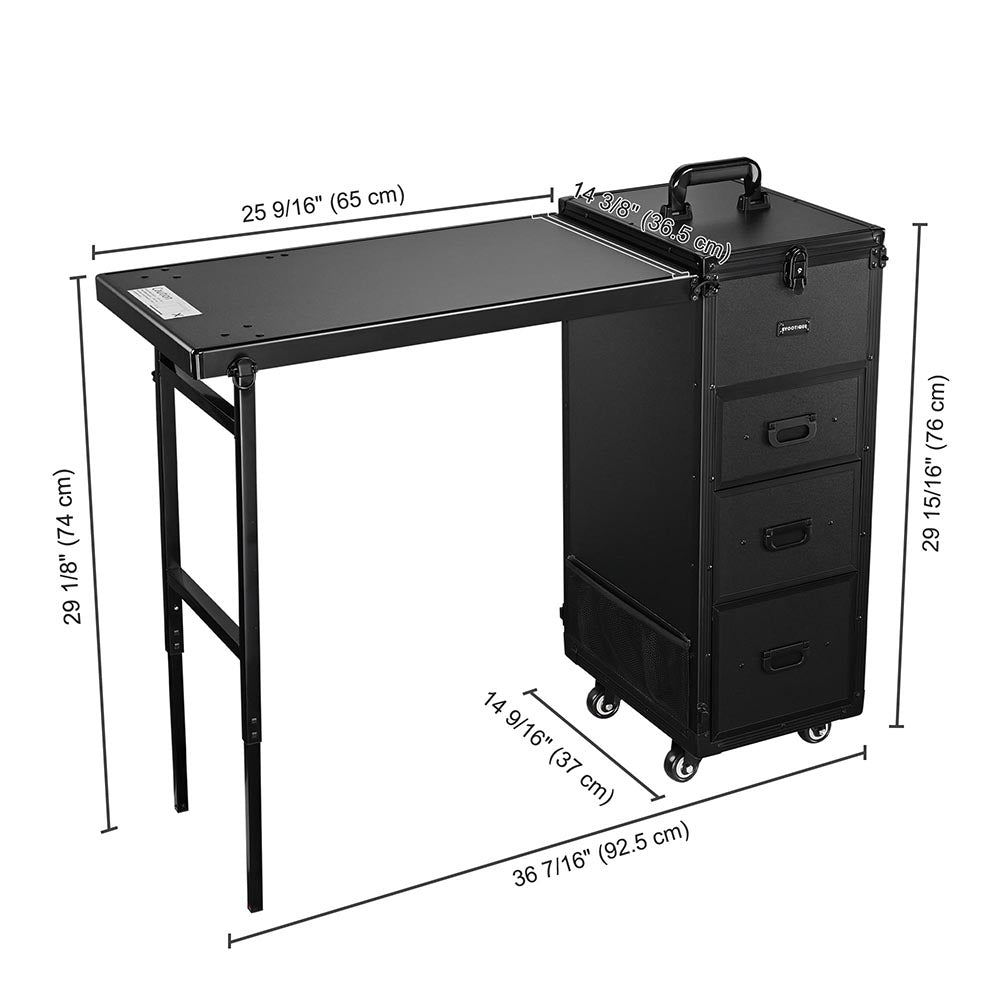 Yescom Makeup Artist Hairstylist Nail Table Workstation (Lefty & Righty) Image