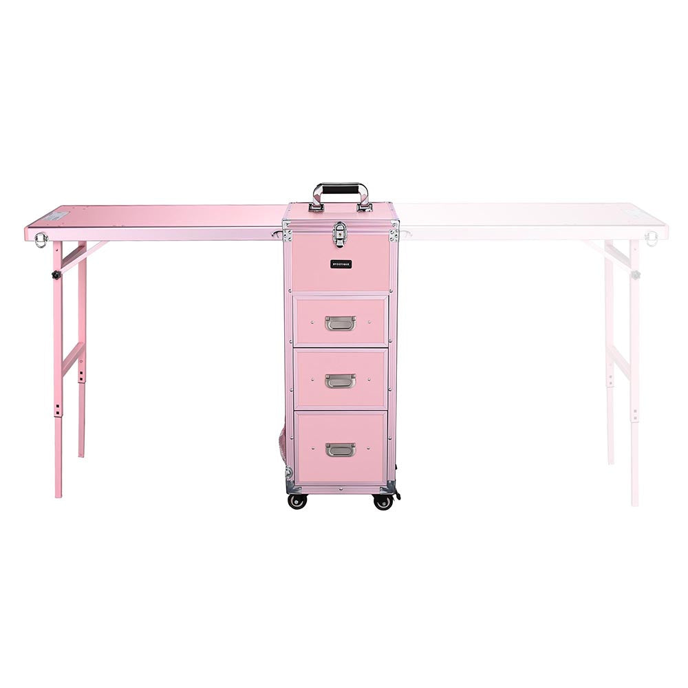 Yescom Makeup Artist Nail Tech Travel Case Workstation (Lefty & Righty) Pink Image