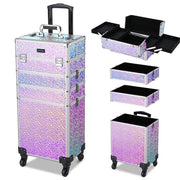 Yescom 4 in 1 Rolling Makeup Case Aluminum Keylock, Softening Purple Image