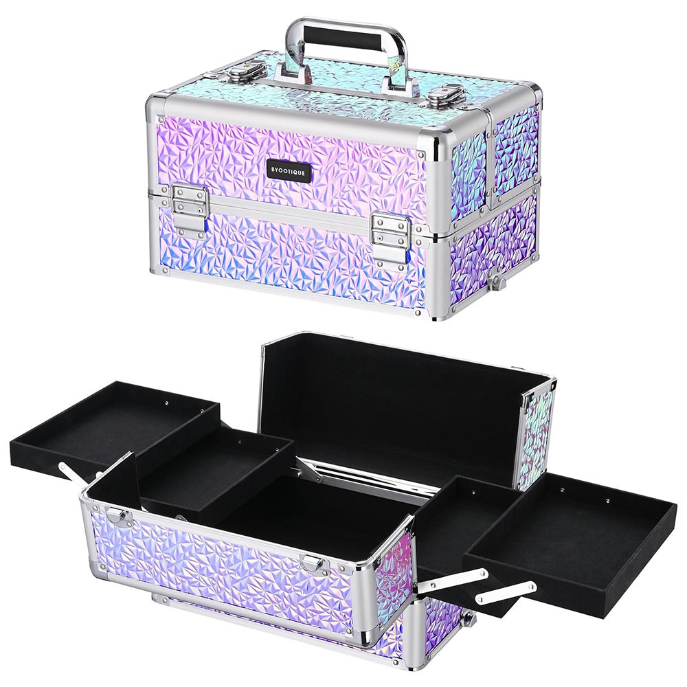 Yescom 4 in 1 Rolling Makeup Case Aluminum Keylock Image