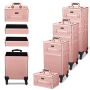 Yescom 4in1 Rolling Makeup Case Rose Gold Image