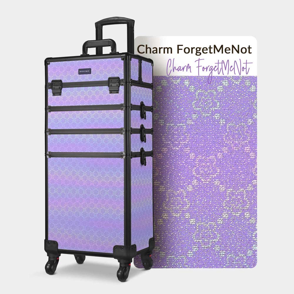 Yescom Rolling Makeup Case ForgetMeNot Artist Travel Case, Charm ForgetMeNot Image