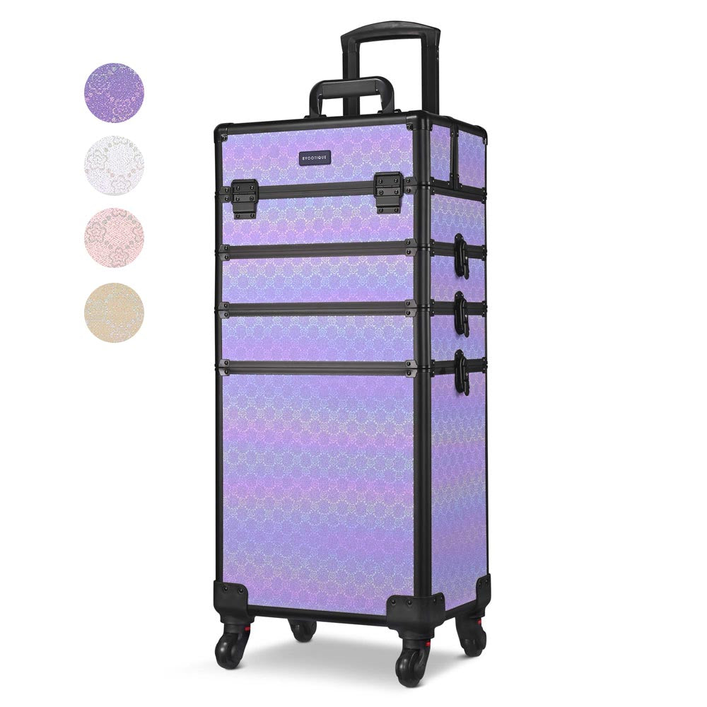 Yescom Rolling Makeup Case ForgetMeNot Artist Travel Case Image