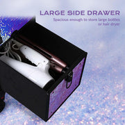 Yescom Rolling Makeup Case Lockable 4-Wheel Mermaid Purple Image