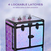 Byootique Rolling Makeup Case Lockable 4-Wheel Mermaid Purple