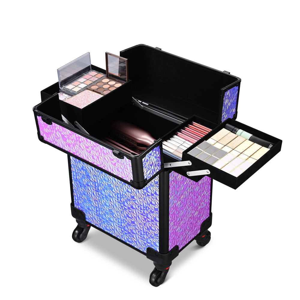 Yescom Mermaid Cosmetology Rolling Case Makeup Case Image