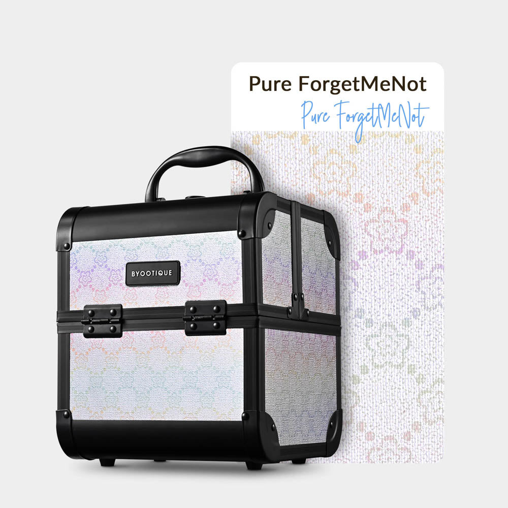 Yescom ForgetMeNot Cube Makeup Box Cosmetic Case, Pure ForgetMeNot Image