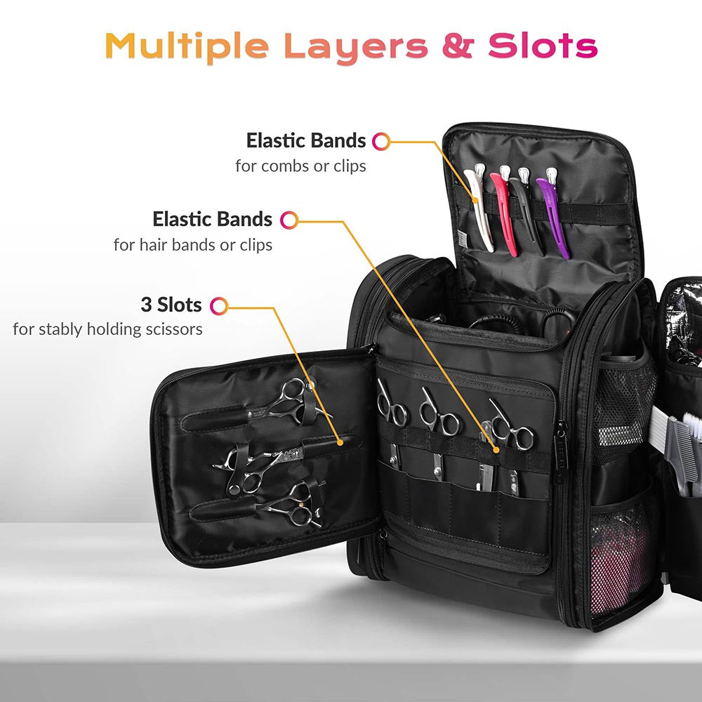 Yescom Hair Stylist Travel Case with Makeup Barber Bag Image