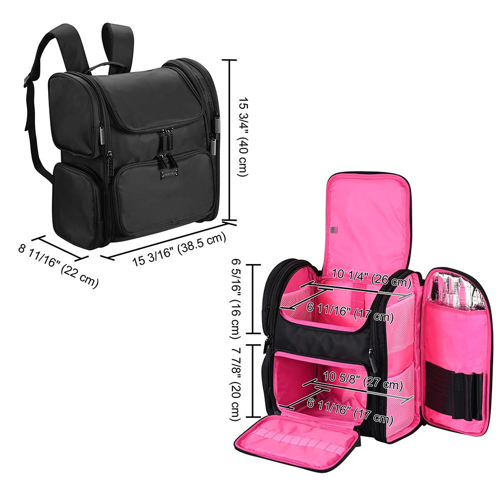 Yescom Pro Artist Makeup Barber Hairstylist Backpack Pink Image