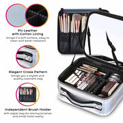 Yescom Iridescent Makeup Vanity Case with Mirror & Brush Holder Image