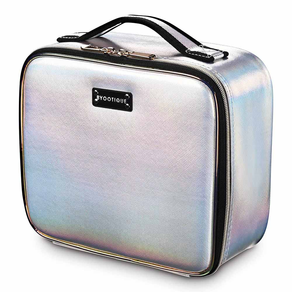 Yescom Iridescent Makeup Vanity Case with Mirror & Brush Holder Image