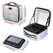 Yescom Iridescent Makeup Vanity Case with Mirror & Brush Holder Image