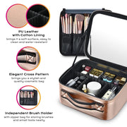 Yescom Gold 10" Cosmetic Makeup Case with Mirror Image