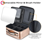 Yescom Gold 10" Cosmetic Makeup Case with Mirror Image