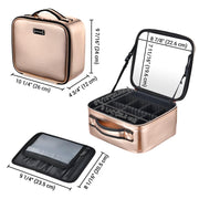 Yescom Gold 10" Cosmetic Makeup Case with Mirror Image