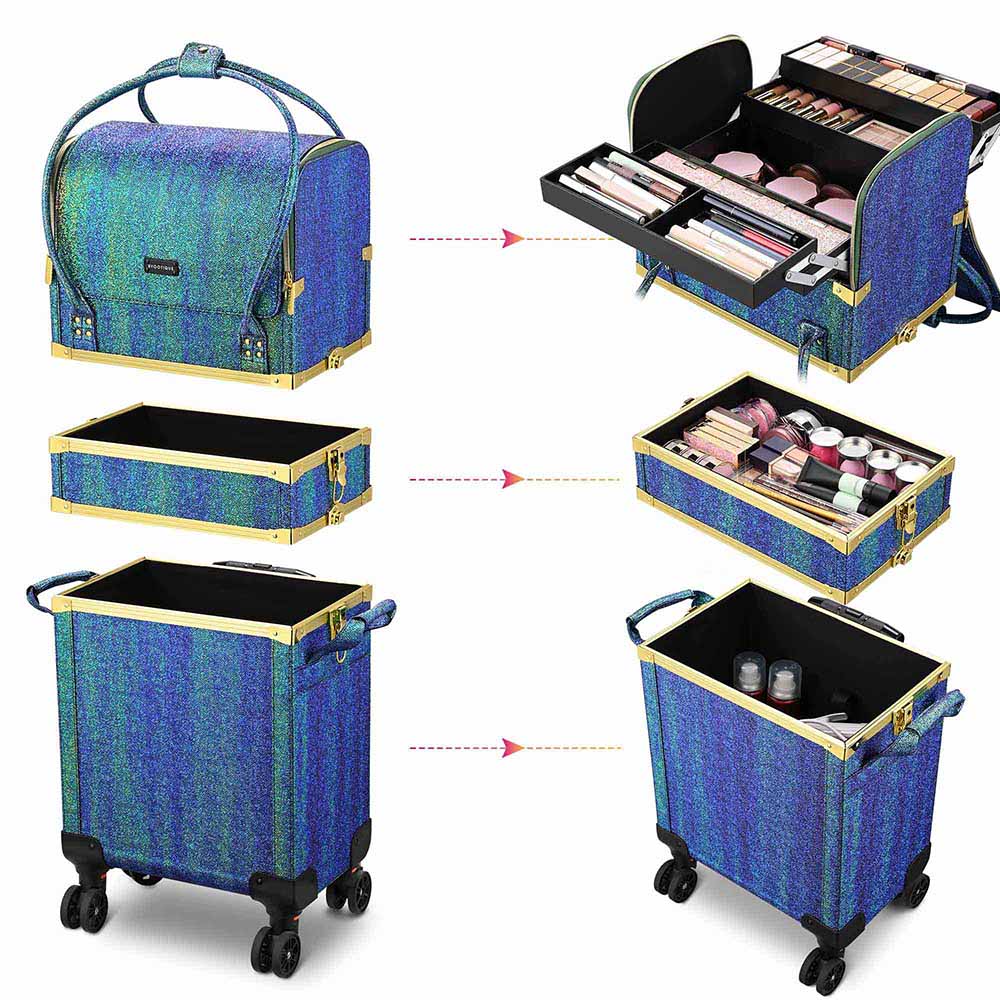 Yescom Makeup Artist Case on Wheels Hairstylist Case Image