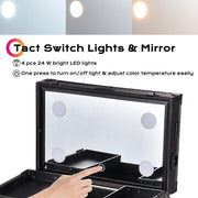 Yescom 4in1 Rolling Artist Makeup Case Touch Light Mirror Image