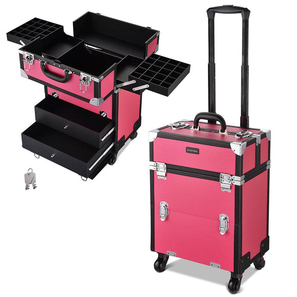 Yescom Artist Rolling Makeup Case with Drawers Lockable Image