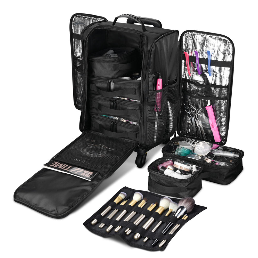 Yescom Hair Stylist Travel Case with Makeup Barber Bag Image