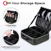 Yescom Sparkle Makeup Train Case w/ Dividers & Brush Holder Image