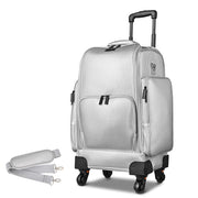 Yescom Makeup Case on Wheels with Trays & Large Capacity, Silver Image