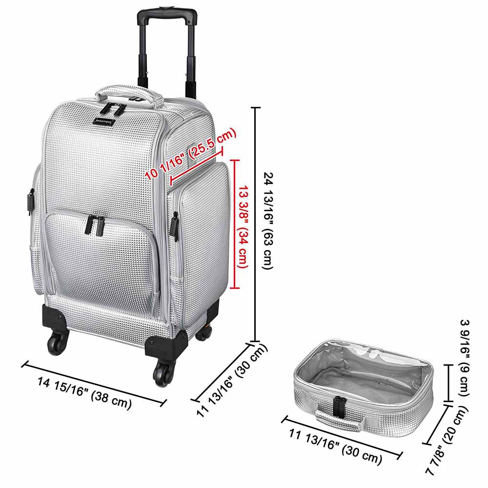 Yescom Makeup Case on Wheels with Trays & Large Capacity Image