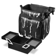 Yescom Hair Stylist Rolling Case Makeup Organizer 2-Tier Image