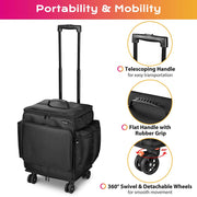 Yescom Hairdresser Suitcase on Wheels for Hairstylist Makeup Artist Image