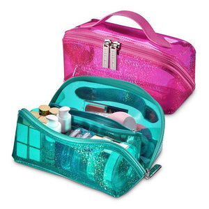 Byootique Sparkle Travel Cosmetic Bag with Compartments