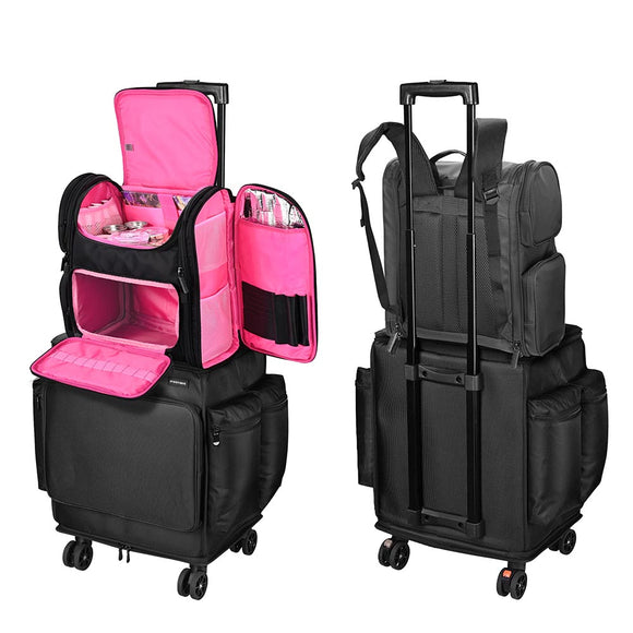 Yescom Cosmetology Hair Stylist Rolling Case with Backpack Image