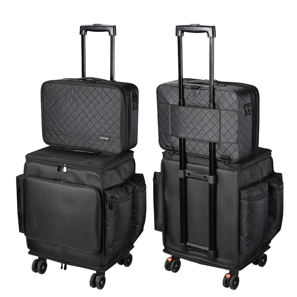 Yescom Hairdresser Suitcase on Wheels with Soft Train Bag Case Image