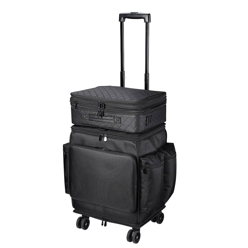 Yescom Hairdresser Suitcase on Wheels with Soft Train Bag Case Image