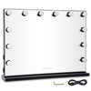 Byootique Hollywood Vanity Mirror 34x26 in Tabletop Wall Mount, Black